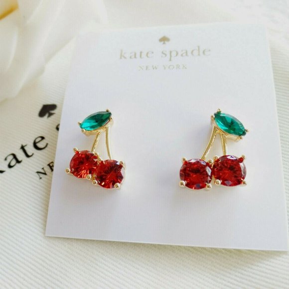 KATE SPADE Ma Cherie Crystal Cherry Earrings